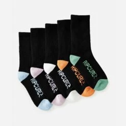 Rip Curl School Crew Sock – 5 Pack Boy’s