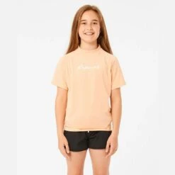 Rip Curl Short Sleeve Script Rash Vest – Girl (8- 16 Years)